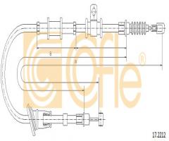Cofle 17.2212 linka hamulca ręcznego mitsubishi, mitsubishi space star (dg_a)