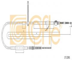 Cofle 17.2281 linka hamulca ręcznego mitsubishi, mitsubishi l 200 (k3_t, k2_t, k1_t, k0_t)