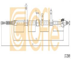 Cofle 17.2569 linka hamulca ręcznego hyundai, hyundai santa fÉ ii (cm)