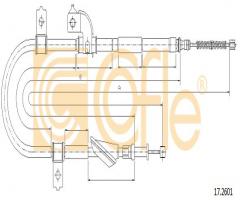 Cofle 17.2601 linka hamulca ręcznego subaru, subaru leone ii
