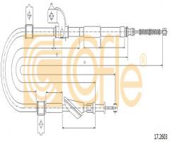 Cofle 17.2603 linka hamulca ręcznego subaru, subaru leone ii