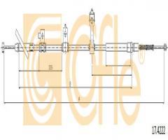 Cofle 17.4222 linka hamulca ręcznego honda, honda hr-v (gh)