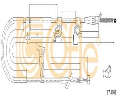 Cofle 17.5061 linka hamulca ręcznego fiat, fiat sedici, suzuki sx4 sedan (gy)