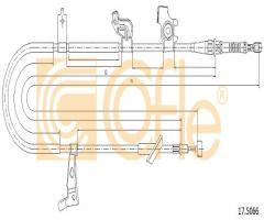 Cofle 17.5066 linka hamulca ręcznego fiat, fiat sedici, suzuki sx4 sedan (gy)