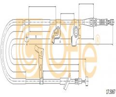 Cofle 17.5067 linka hamulca ręcznego fiat, fiat sedici, suzuki sx4 sedan (gy)