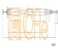 Cofle 631.21 linka hamulca ręcznego fiat, fiat punto (188)