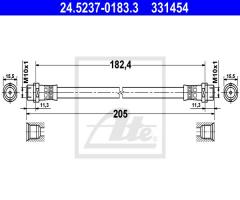 Ate 24.5237-0183 przewód hamulcowy giętki vw passat  97-05 tył, audi a4 avant (8d5, b5)