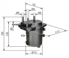 Bosch 0450907012 filtr paliwa renault nissan, renault megane ii (bm0/1_, cm0/1_)