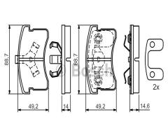 Bosch 0986424642 klocki hamulc., daihatsu cuore iv (l501)