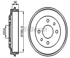 Bosch 0986477055 bęben hamulc., autobianchi a 112, fiat 127, innocenti elba (146), lancia a 112