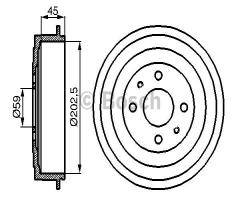 Bosch 0986477109 bęben hamulc., alfa romeo 145 (930), fiat panda (169), lancia ypsilon (843)