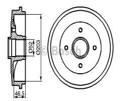 Bosch 0986477124 bęben hamulc., citroËn saxo (s0, s1), peugeot 106 ii (1)