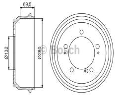 Bosch 0986477169 bęben hamulc., opel movano nadwozie pełne (f9)