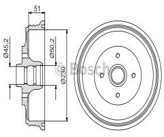 Bosch 0986477178 bęben hamulc., seat inca (6k9), vw caddy ii nadwozie pełne (9k9a)