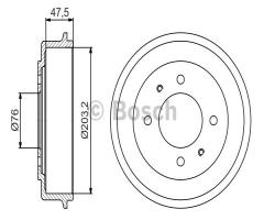 Bosch 0986477180 bęben hamulc., hyundai lantra ii (j-2)