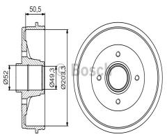 Bosch 0986477196 bęben hamulc., nissan note (e11)