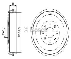 Bosch 0986477208 bęben hamulc. fiat grande punto  05-, fiat punto evo (199), opel corsa d