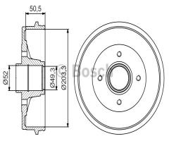 Bosch 0986477210 bęben hamulc., dacia logan (ls_), renault twingo i (c06_)