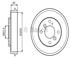 Bosch 0986477240 bęben hamulc., ford fiesta vi