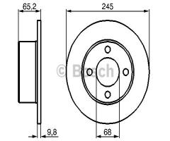 Bosch 0986478073 tarcza hamulc., audi 100 (44, 44q, c3)