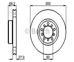 Bosch 0986478197 tarcza hamulc., mercedes-benz klasa s (w126)