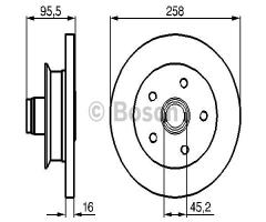 Bosch 0986478224 tarcza hamulc., vw transporter iii autobus