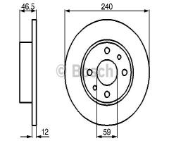 Bosch 0986478353 tarcza hamulc., autobianchi y10, fiat panda (141a_), innocenti elba (146)