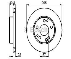 Bosch 0986478525 tarcza hamulc. mercedes w124  89-93 went., mercedes-benz klasa e (w124)