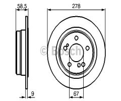 Bosch 0986478565 tarcza hamulc. mercedes r129 sl-klasa  89-98 tył, mercedes-benz 190 (w201)