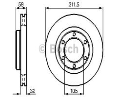 Bosch 0986478580 tarcza hamulc. toyota land cruiser 80  90-97, toyota land cruiser 80 (_j8_)