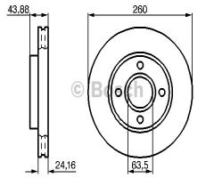 Bosch 0986478671 tarcza hamulc., ford escort v (gal)