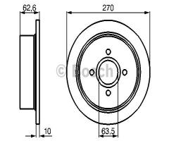 Bosch 0986478672 tarcza hamulc., ford escort v (gal)