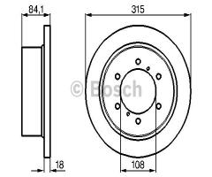 Bosch 0986478713 tarcza hamulc., mitsubishi pajero ii canvas top (v2_w, v4_w)