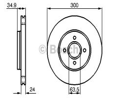 Bosch 0986479048 tarcza hamulc. ford focus st170  02-04, ford focus (daw, dbw)