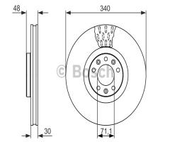 Bosch 0986479092 tarcza hamulc. peugeot 508  10- przód, citroËn c5 iii (rd_), peugeot 508