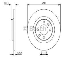 Bosch 0986479118 tarcza hamulc. peugeot 308 1,6 thp 10- tył, citroËn c4 ii (b7), peugeot 308 cc