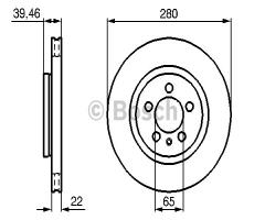 Bosch 0986479156 tarcza hamulc. vw passat 2,8vr6  91-96, vw passat variant (3a5, 35i)