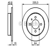 Bosch 0986479237 tarcza hamulc. mitsubishi carisma  95-99 tył, mitsubishi colt iv (ca_a)