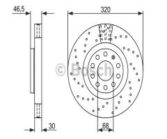 Bosch 0986479258 tarcza hamulc. audi a4  00-07 przód, audi a4 (8ec, b7)