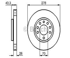 Bosch 0986479262 tarcza hamulc. opel corsa d  06- 1,7cdti, opel corsa d