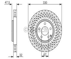 Bosch 0986479334 tarcza hamulc. mercedes w220 s-klasa  02-05 4-mati, mercedes-benz klasa s (w220)