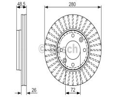 Bosch 0986479353 tarcza hamulc. kia carens ii  02-06, kia carens ii (fj)