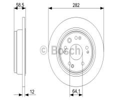 Bosch 0986479361 tarcza hamulc. honda fr-v  05- tył, honda stream (rn)