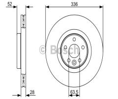 Bosch 0986479395 tarcza hamulc. volvo s80 ii  06- koła 18, volvo v60