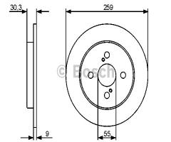 Bosch 0986479420 tarcza hamulc. toyota yaris  06- tył (+abs)