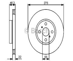 Bosch 0986479431 tarcza hamulc. toyota yaris  06- przod (+abs)