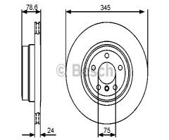 Bosch 0986479443 tarcza hamulc. bmw x5 e70  07- tył, bmw x6 (e71, e72)