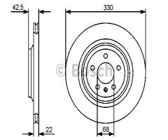 Bosch 0986479457 tarcza hamulc. audi a6 allroad  06-11 tył, audi a6 (4f2, c6)