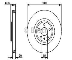 Bosch 0986479464 tarcza hamulc. audi tt  07- przód, audi tt (8j3)