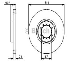 Bosch 0986479469 tarcza hamulc. mitsubishi pajero sport  98- przód